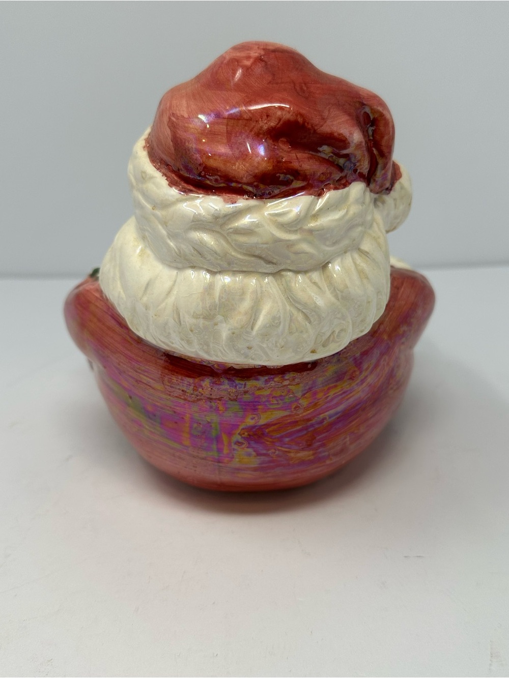 Santa Clause Glazed Ceramic Candy Dish Christmas Decor A1 - Picture 3 of 8